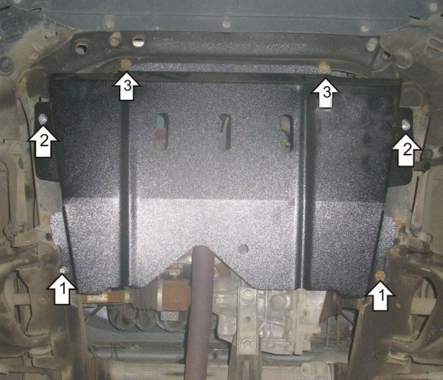 Защита АвтоСтандарт для картера двигателя, КПП для Lada Largus (R90) и X-Ray (21129)/ X-Ray Cross (GAB 21129) и Nissan Almera (G15) и Renault Logan (LS)/ Logan II (L8) и Renault Sandero (BS)/ (5S) и Sandero Stepway (BS)/ (5S) фото 2
