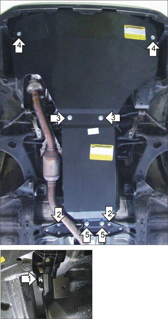 Защита алюминиевая Мотодор для картера двигателя, КПП на Subaru XV фото 3