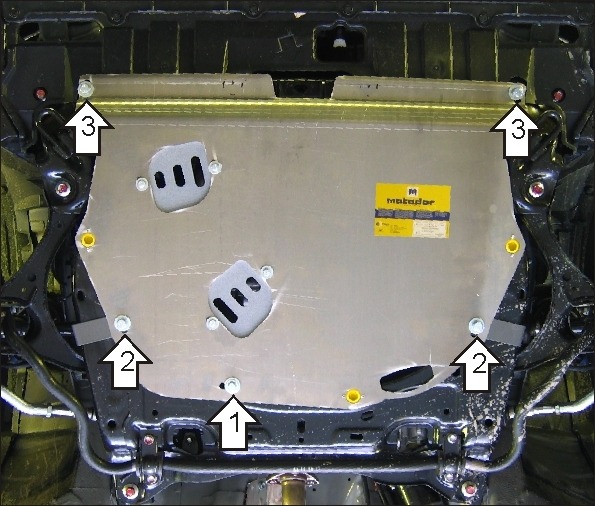 Защита алюминиевая Мотодор для картера двигателя, КПП на Honda Civic VIII фото 3