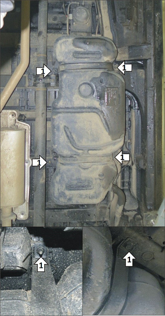 Защита стальная Мотодор для топливного бака на Hyundai Staria фото 3