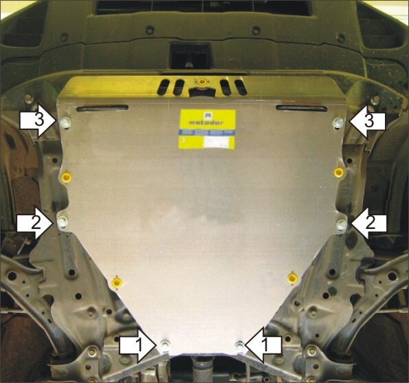 Защита алюминиевая Мотодор для картера двигателя и КПП на Honda CR-V III фото 3