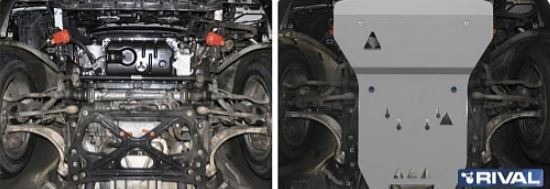 Защита алюминиевая Rival для картера и КПП на Audi A8 (4D) фото 3