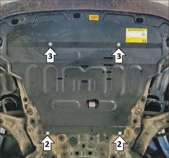 Защита стальная Мотодор для картера двигателя, КПП на Hyundai Staria фото 4