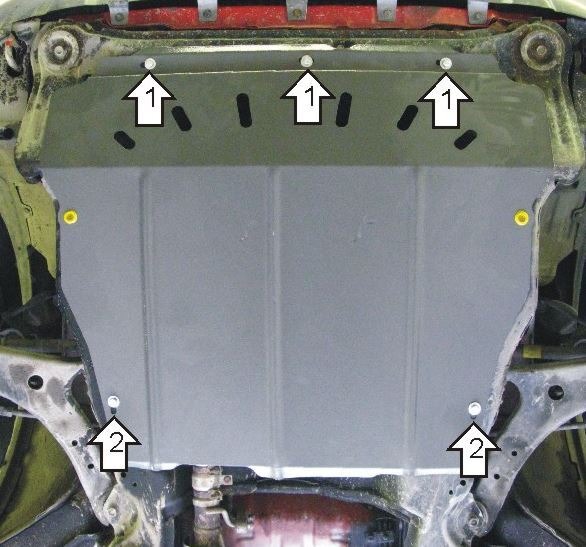 Защита стальная Мотодор для картера двигателя и КПП на Hyundai Santa Fé Classic/Tagaz C190 и Jac Rein фото 2