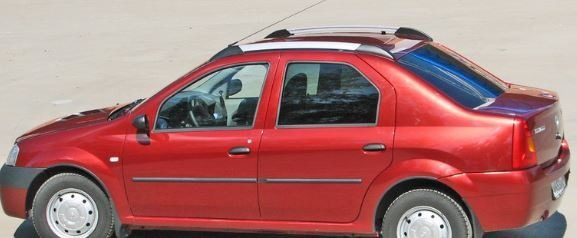 Рейлинги на крышу АПС серебристые для Renault Logan (LS) фото 3