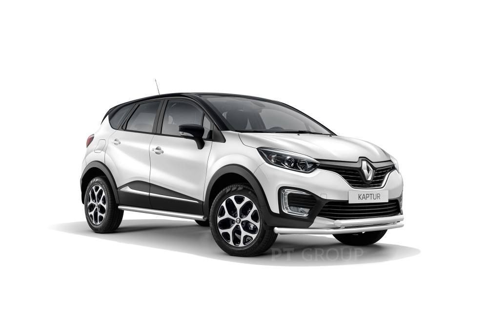 Защита порогов прямая НПС PT Group для Renault Kaptur d63 mm