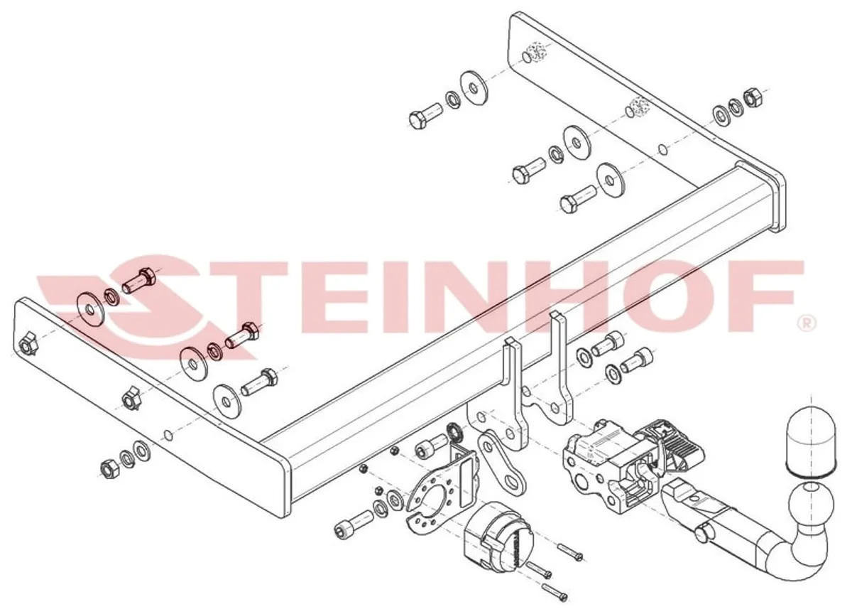 Горизонтальное быстросъемный фаркоп Volkswagen Transporter/ Caravelle/ Multivan (Т5 и Т6)