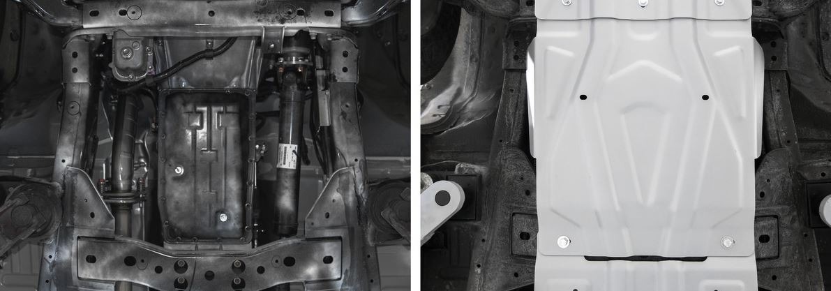 Защита алюминиевая Rival для картера и КПП на Mitsubishi L200 (KL1T) и Pajero Sport (KH0) и Fiat Fullback фото 2