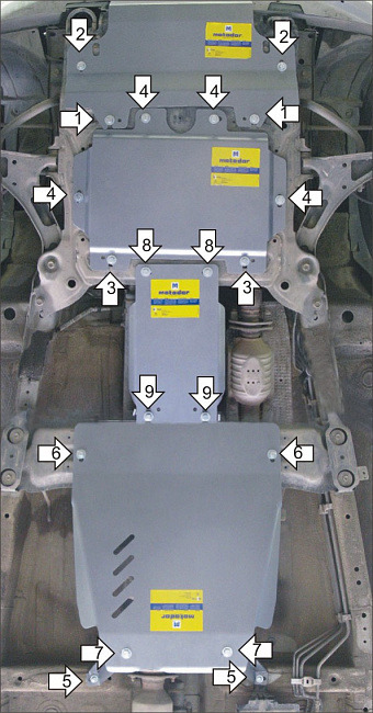 Защита алюминиевая Мотодор для картера двигателя, КПП, радиатора и РК на Suzuki Grand Vitara фото 6