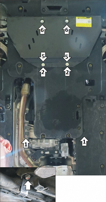 Защита стальная Мотодор для картера двигателя, КПП, РК на Genesis G80 фото 4