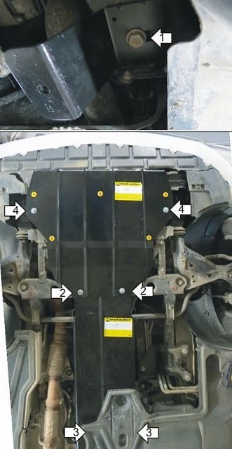 Защита стальная Мотодор для картера двигателя, КПП на Mercedes-benz V-class фото 2