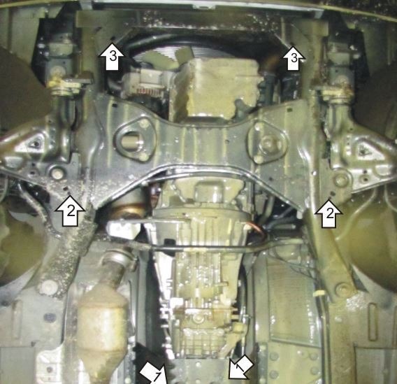 Защита стальная Мотодор для картера двигателя и КПП на Mercedes-benz Vito и Viano фото 5