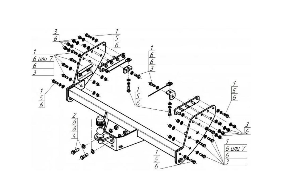 Полностью оцинкованный фаркоп ZincaR для Mitsubishi L200​ (KA/KB и KK/KL)​ и Fiat Fullback фото 4