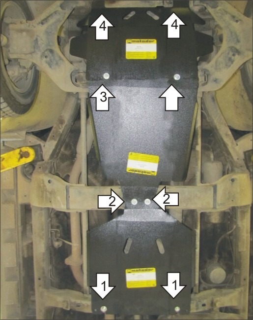 Защита алюминиевая Мотодор для картера двигателя, КПП, РК на Great Wall Wingle 5/H3/Hover H3/Hover H5 фото 6