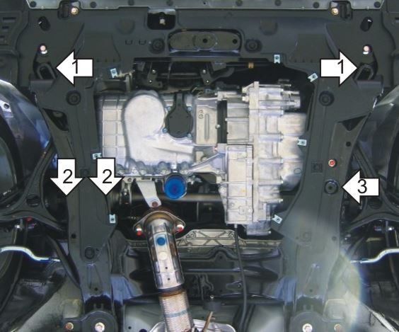 Защита стальная Мотодор для картера двигателя, КПП на Honda Accord VIII фото 3