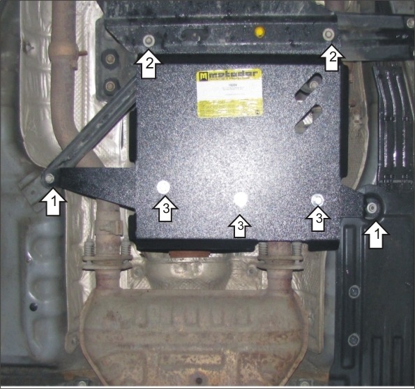 Защита стальная Мотодор для картера двигателя, переднего дифференциала, КПП, радиатора на Jeep Grand Cherokee IV фото 3