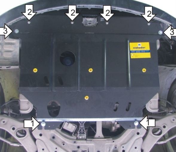 Защита стальная Мотодор для картера двигателя, КПП на KIA Optima и Sonata фото 2
