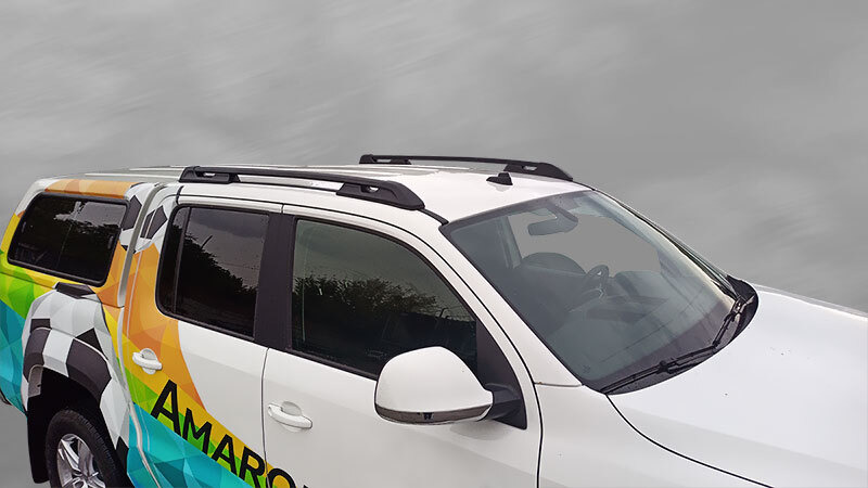 Рейлинги на крышу АПС черные для Volkswagen Amarok фото 3
