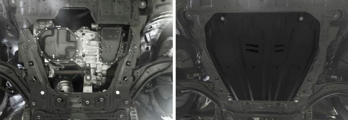 Защита стальная АвтоБроня для картера и КПП на Nissan Qashqai (J11) и X-Trail (T31/ T32) и Renault Koleos (HY0/ HGZ) фото 2