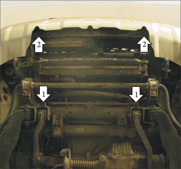 Защита алюминиевая Мотодор для радиатора на Mitsubishi Pajero Sport II фото 3