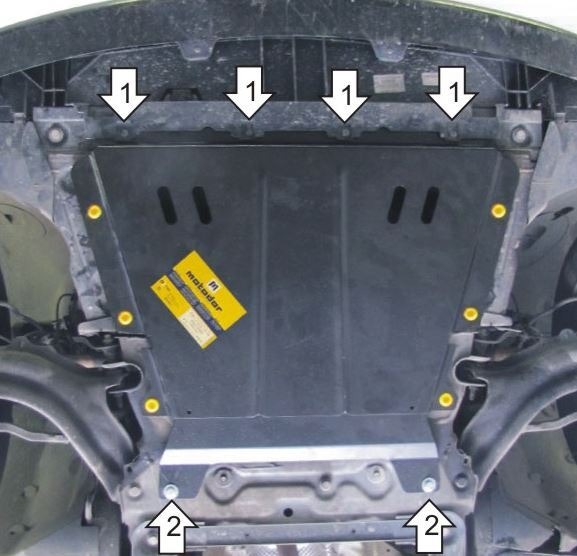 Защита стальная Мотодор для картера двигателя, КПП на Renault Kangoo и Mercedes-benz Citan фото 2