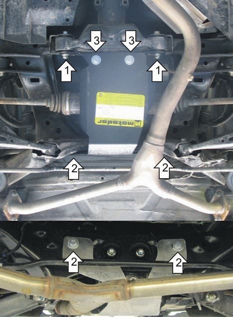 Защита стальная Мотодор для заднего дифференциала на Subaru XV/Forester/Impreza фото 2