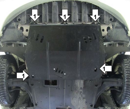 Защита стальная Мотодор для картера двигателя, КПП на Renault Laguna фото 2