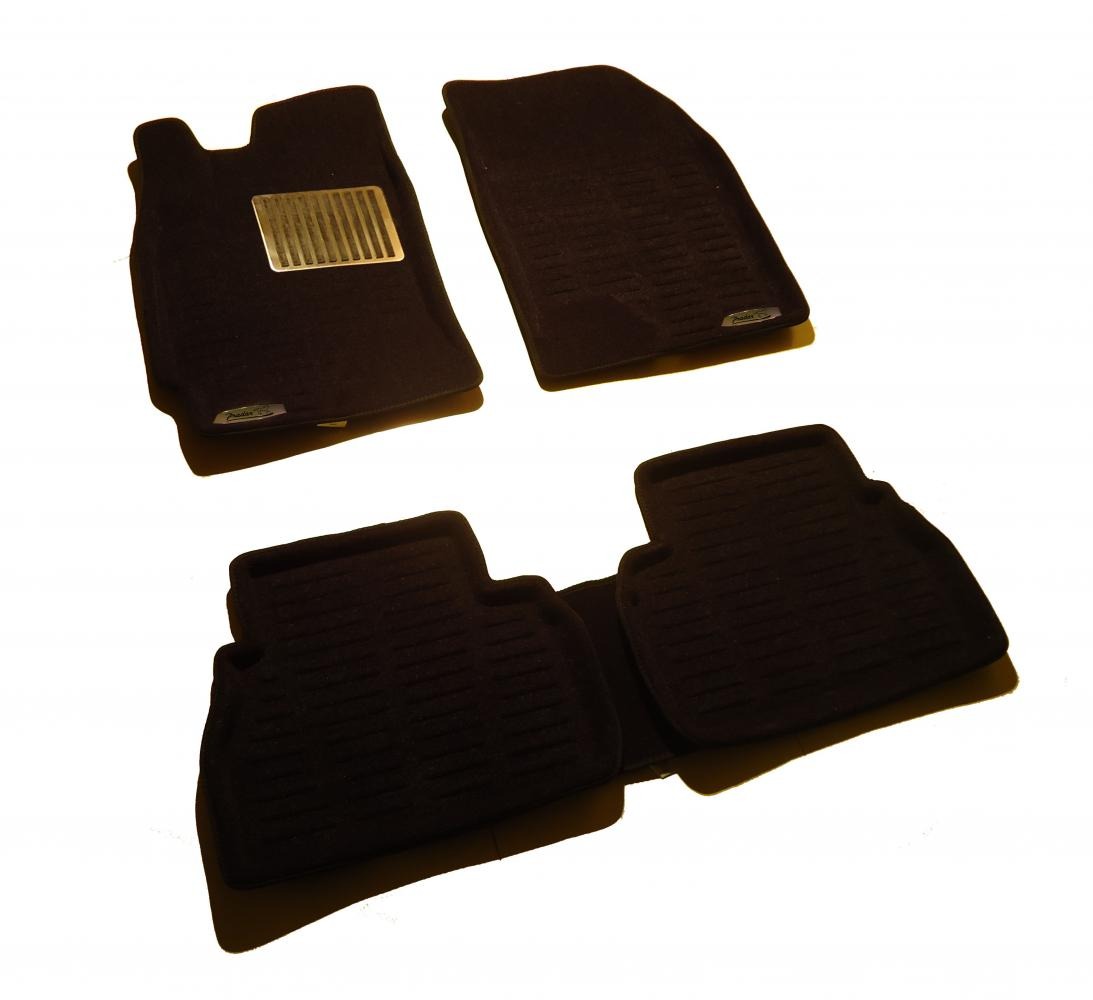 Коврики салона текстильные Chevrolet Epica  3D Pradar с бортиком черные (с металлическим подпятником)