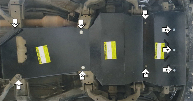 Защита стальная Мотодор для картера двигателя, радиатора, КПП, переднего дифференциала и РК на Haval H9 фото 4