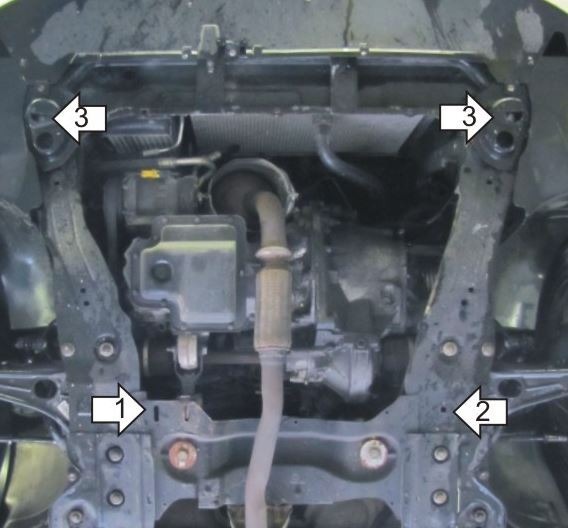 Защита стальная Мотодор для картера двигателя, КПП и радиатора на Peugeot Expert/Tepee фото 3
