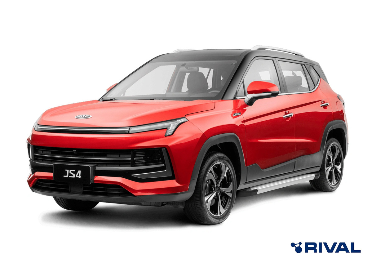 Порог-площадка Rival Silver F180AL c комплектом крепежа для Москвич 3 (DA21)​ и JAC JS4 (1 поколение) фото 2