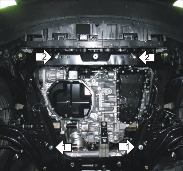 Защита алюминиевая Мотодор для картера двигателя, КПП на Nissan X-Trail и Qashqai фото 3