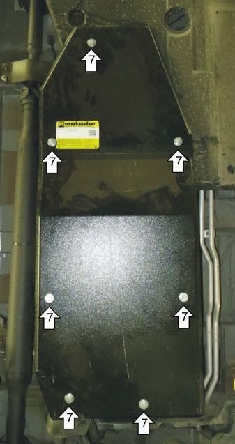Защита стальная Мотодор для топливного бака на Mercedes-benz V-class/Vito фото 2