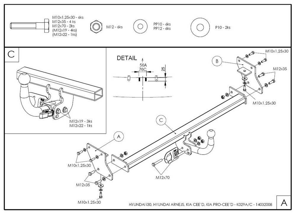 Фаркоп GALIA для Hyundai i30 хетчбек FD, Kia Ceed хетчбек, в т.ч. Kia Pro-Ceed фото 2