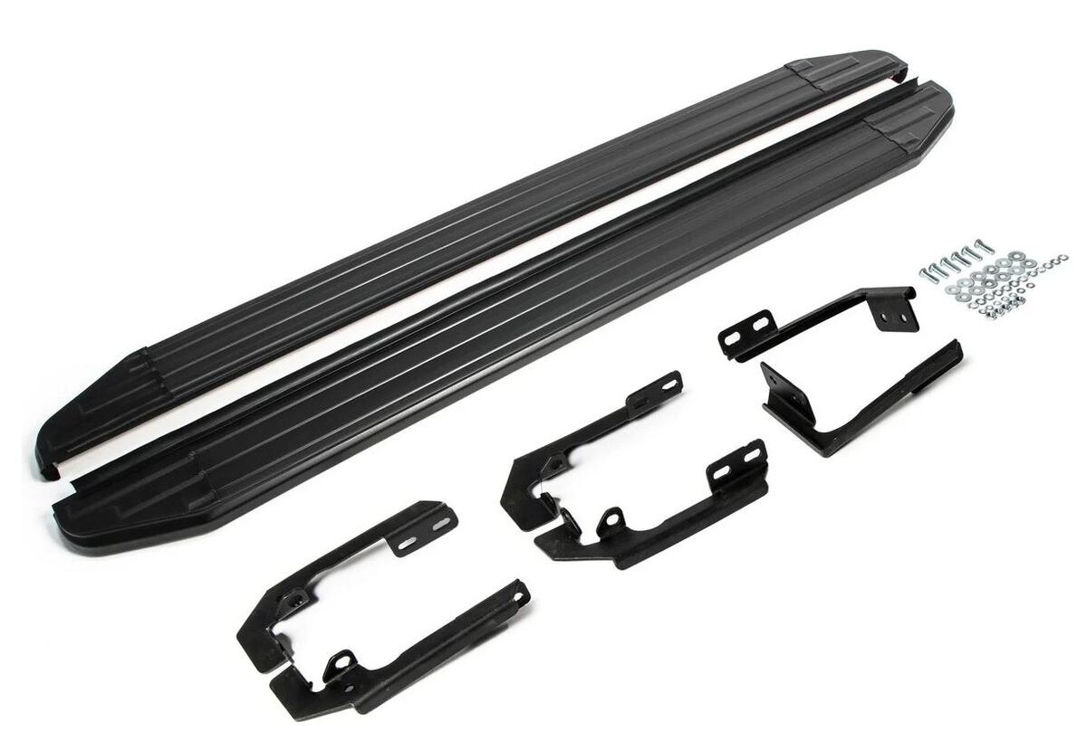 Порог-площадка Rival Premium-Black A193ALB c комплектом крепежа для Isuzu D-MAX (RT85 рестайлинг)