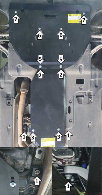 Защита стальная Мотодор для картера двигателя, КПП, РК на Genesis G80 фото 3
