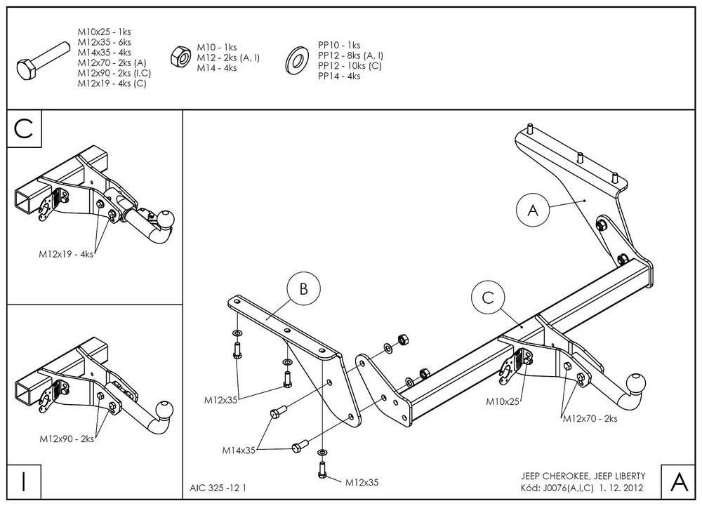 Фаркоп GALIA для Jeep Cherokee KJ фото 2