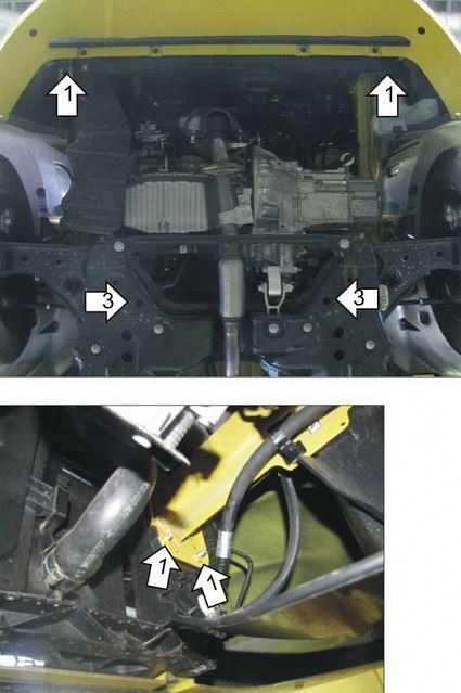 Защита стальная Мотодор для картера двигателя, КПП на Alfa Romeo Mito фото 3