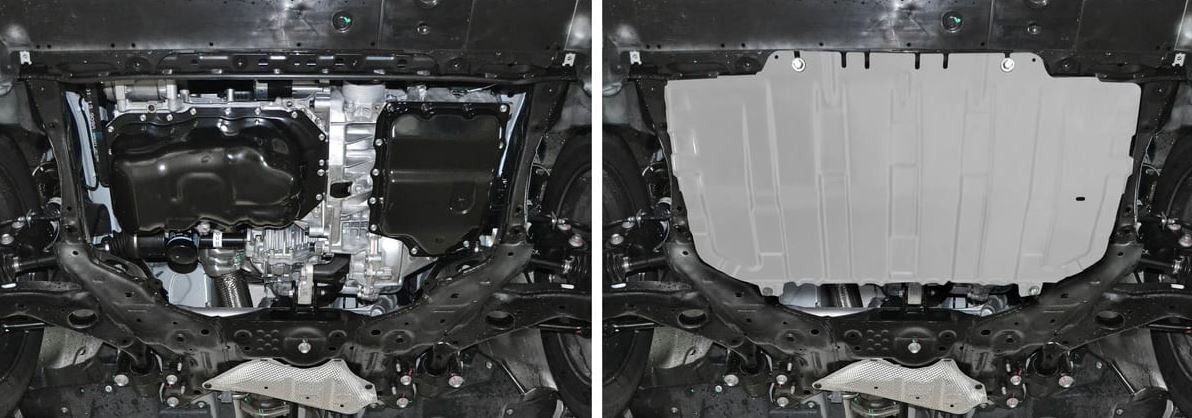 Защита алюминиевая Rival для картера и КПП на Mazda 3 (BM)/ 6 (GJ)/ CX-4/ CX-5 (KE и KF)/ CX-9 (TС) фото 2