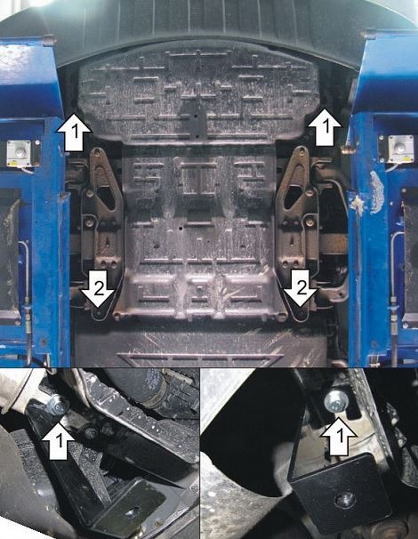 Защита стальная Мотодор для картера двигателя, КПП на Volkswagen Crafter фото 3