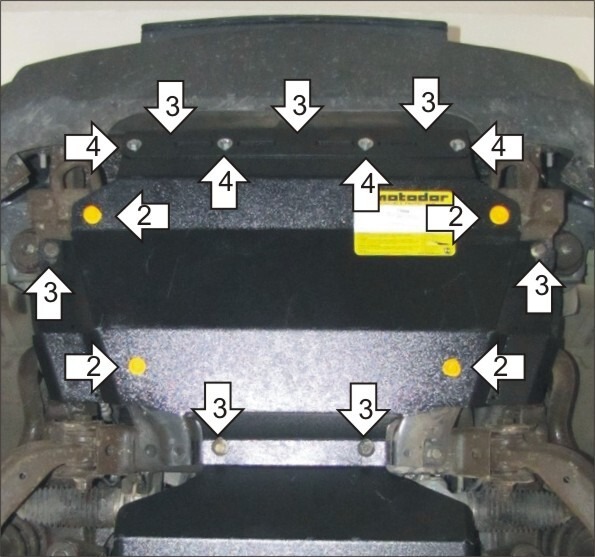 Защита стальная Мотодор для радиатора на Chevrolet TrailBlazer фото 4