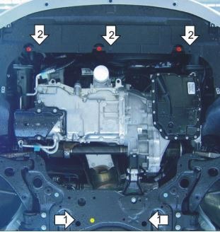 Защита алюминиевая Мотодор для картера двигателя, КПП на Ford Focus