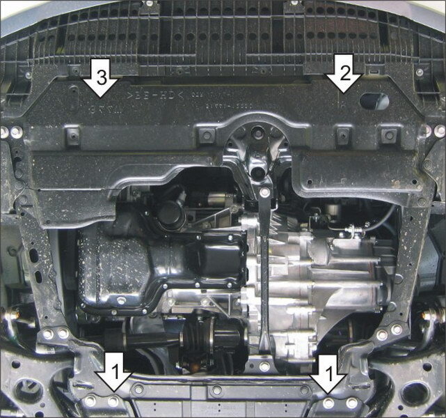 Защита стальная Мотодор для КПП, картера двигателя на Toyota Corolla и Auris фото 4