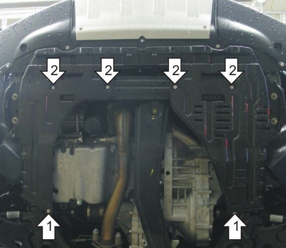 Защита стальная Мотодор для картера двигателя и КПП на Suzuki SX 4 и FIAT Sedici фото 3