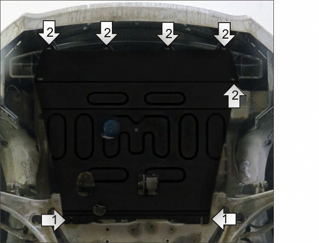 Защита стальная Мотодор для картера двигателя, КПП на Hyundai i40 фото 4