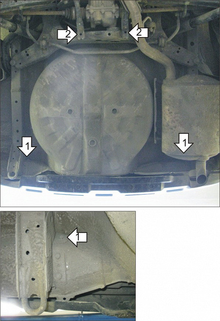 Защита алюминиевая Мотодор для заднего бампера на Nissan X-Trail фото 2