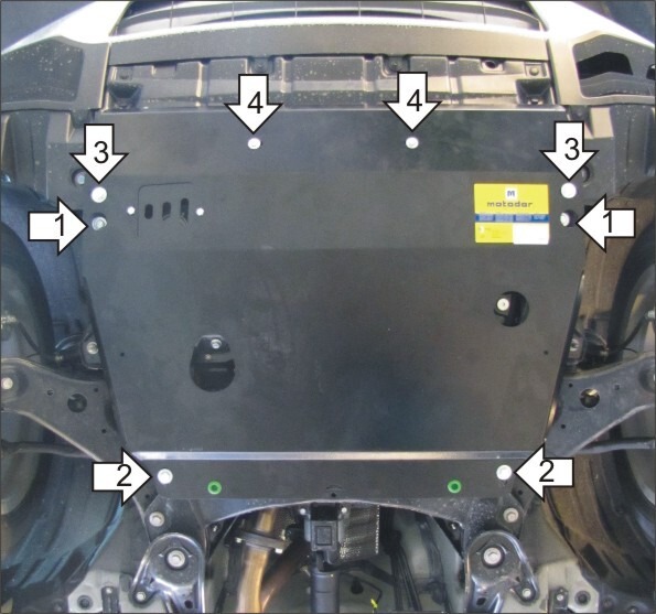 Защита стальная Мотодор для картера двигателя, КПП на Toyota Highlander и RX 270/350 фото 4