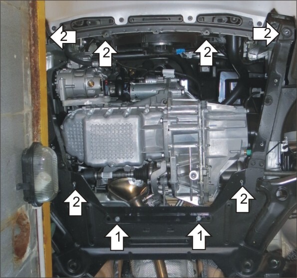 Защита стальная Мотодор для картера двигателя, КПП на Lada Vesta/Vesta Cross фото 3