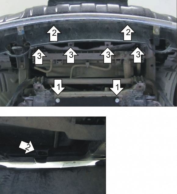 Защита стальная Мотодор для радиатора на Nissan Pathfinder фото 3