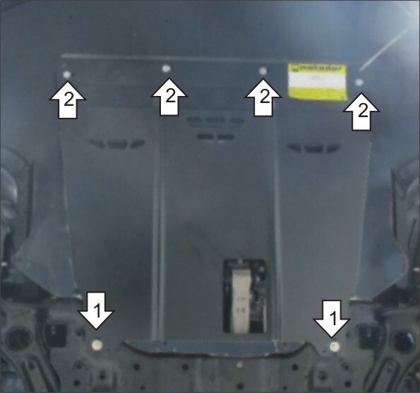 Защита стальная Мотодор для картера двигателя, КПП на Hyundai Sonata VII и KIA Optima фото 4